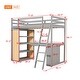 preview thumbnail 10 of 18, Wooden Twin Size Loft Bed Frame with L-shaped Desk, Multi-layer Shelves, Drawers, Oleophobic Board, Ladder, Guardrails