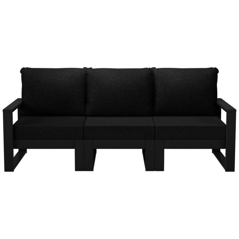 Endless Outdoor Patio Sofa with Black Frame - Black/Black