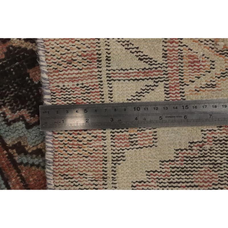 Hand Knotted Oriental 100% Wool Carpet Traditional Geometric Oranges & Rust Hamedan Area Rug - 6' 5'' X 4' 2''