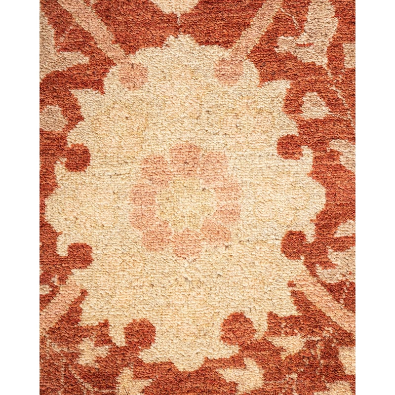 Overton Hand Knotted Wool Vintage Inspired Traditional Mogul Yellow Area Rug - 12' 6" x 15' 3"