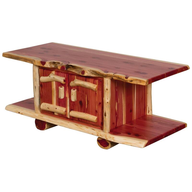 Red Cedar Log - Rustic Coffee Table - Red Cedar
