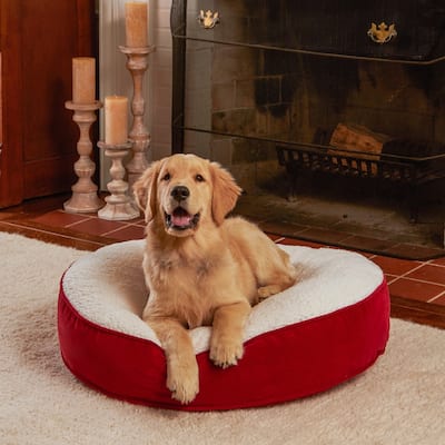 Happy Hounds Scooter Deluxe Crimson Round Dog Bed