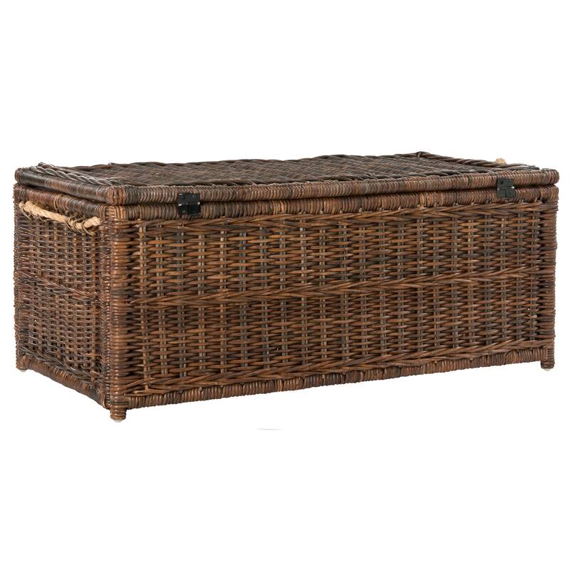 happimess Caden 46" Wicker Storage Trunk, Brown - Butterscotch