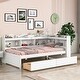 preview thumbnail 3 of 24, Twin Bed with L-Shaped Bookshelves and Storage Drawers - Pine Wood, Space-Saving