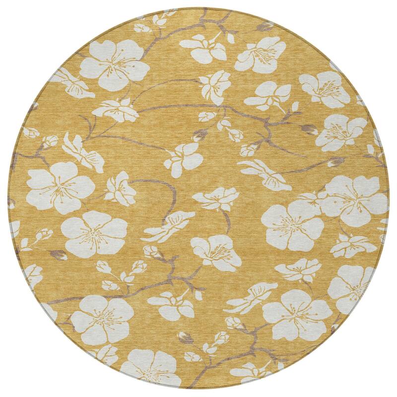 HomeRoots Floral Transitional Rectangle Outdoor Rug