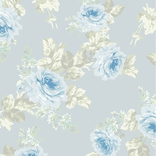 Shabby Chic by Rachel Ashwell Royal Bouquet Blue Wallpaper