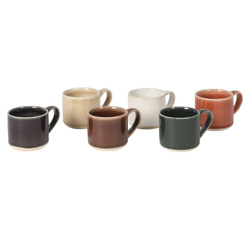 Mr. Coffee Espresso Whims 6 Piece 4 OZ Reactive Glaze Espresso Cup Set
