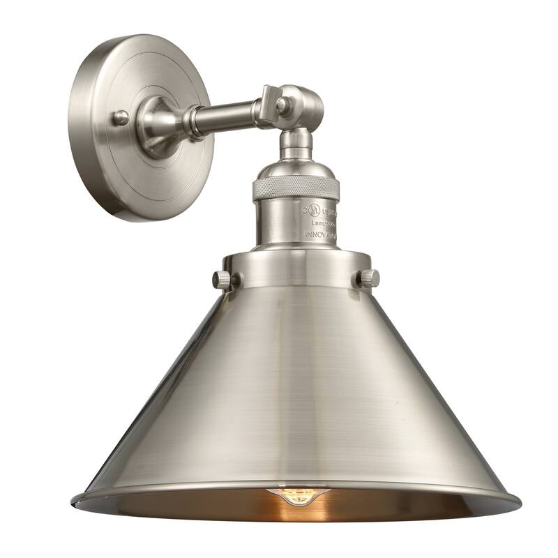 Bellevue Norman 8" Tall Bathroom Sconce - Brushed Satin Nickel