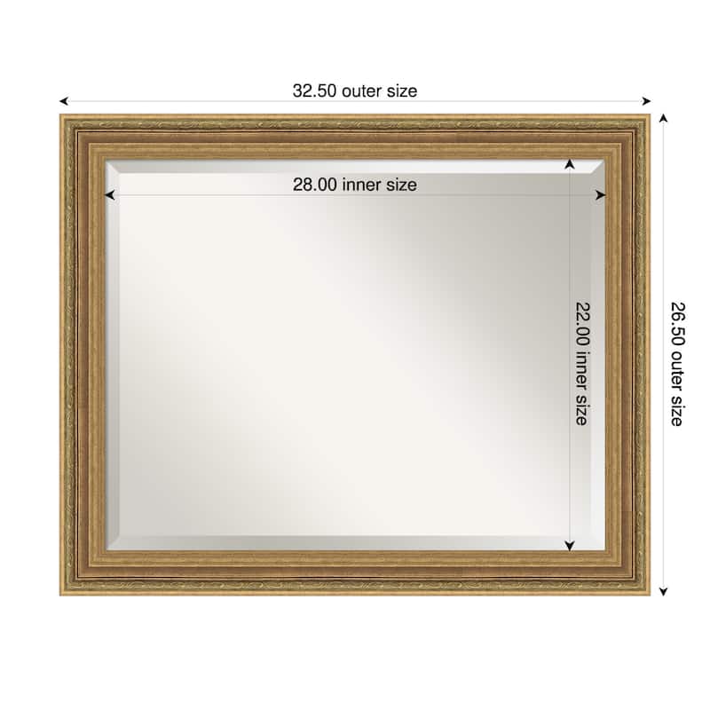 Elliot Gold Beveled Framed Bathroom Vanity Wall Mirror - Elliot Gold - 33 x 27 in