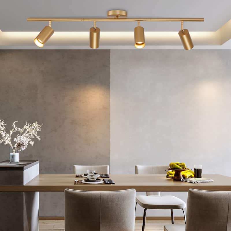 Modern Farmhouse 4/5-Light Gold Linear Ceiling Track Lighting Flush Mount Light
