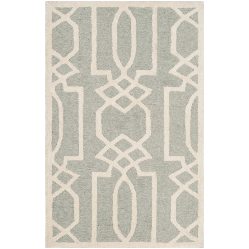 SAFAVIEH Handmade Bella Sakurako Modern Floral Wool Rug - 2'6" x 4' - Grey/Ivory