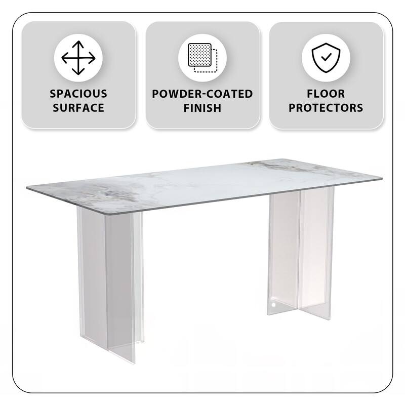 Kova Rectangular Dining Table with Sintered Stone/Glass Top