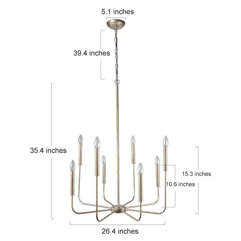 8 light champagne chandelier