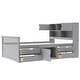 preview thumbnail 15 of 15, Full Size Captain Platform Bed Frame with Storage Bookcases and Shelves, Four Drawers,White
