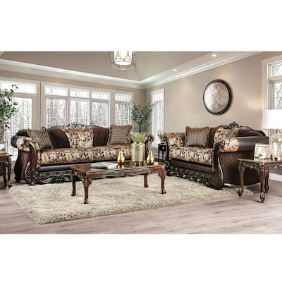 Gracewood Hollow Dayaram Traditional Brown 2-piece Living Room Set