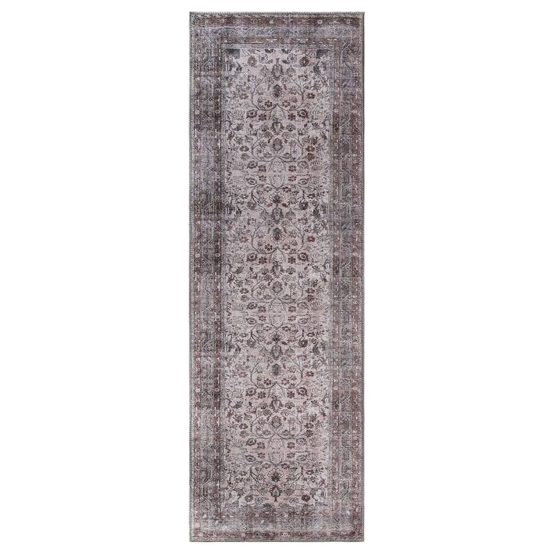 Distressed Floral Medallion Indoor Area Rug or Runner by Superior