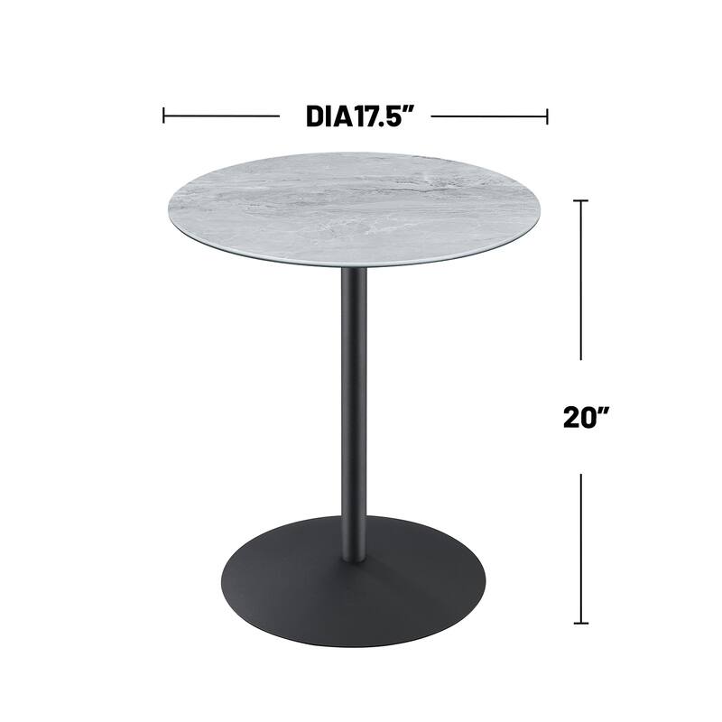 Round End Table with Metal Base