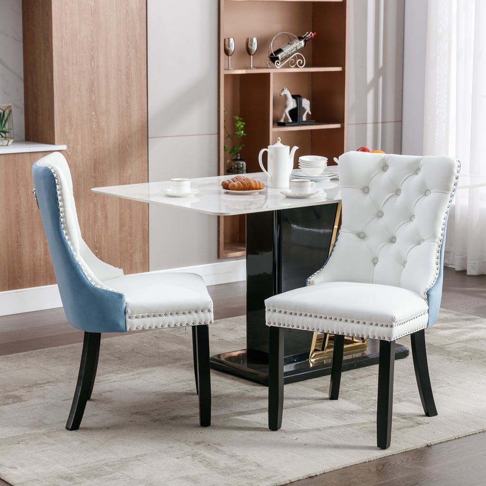 High-end Tufted Contemporary Upholstered Dining Chair with Nailhead Trim