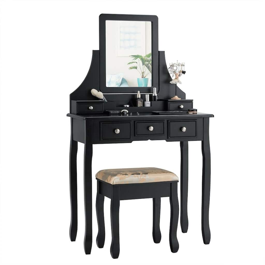 5 Drawers Removable Box Makeup Dressing Vanity Set - 31.5" x 16" x 55" (L x W x H)