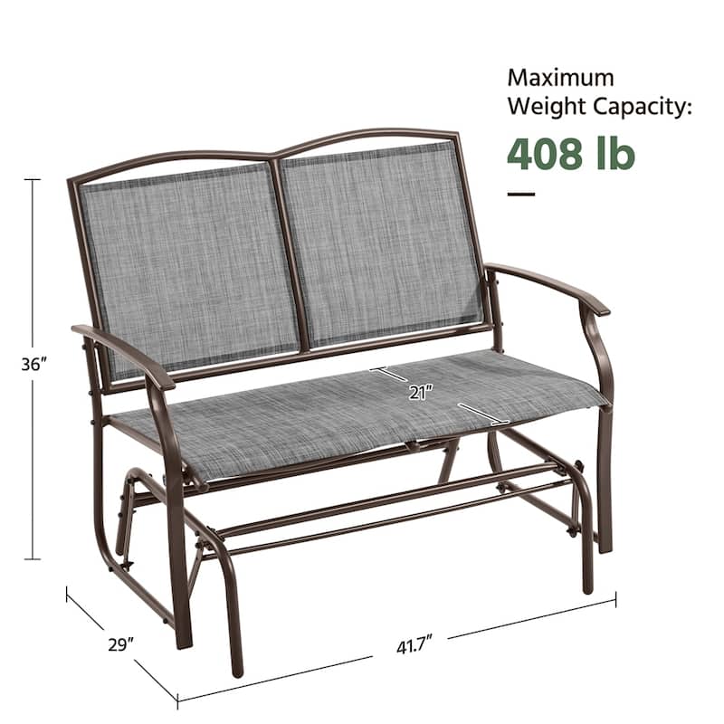 Yaheetech 2-Person Patio Glider Bench Swing Glider Chair