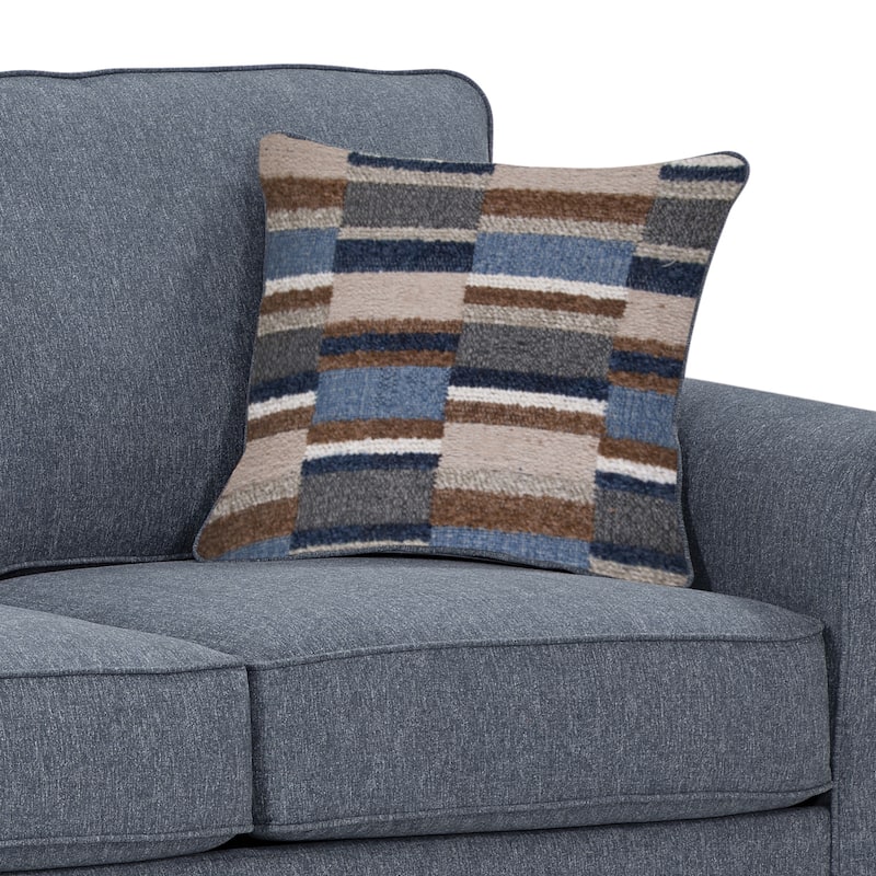 American Furniture Classics Model 8-020-A330V22 Eureka Rolled Arm Loveseat with Two Pillows
