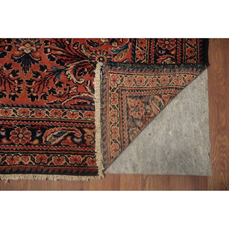 Hand Knotted Oriental 100% Wool Carpet Traditional Floral Oranges & Rust Lilian Area Rug - 4' 11'' X 3' 6''