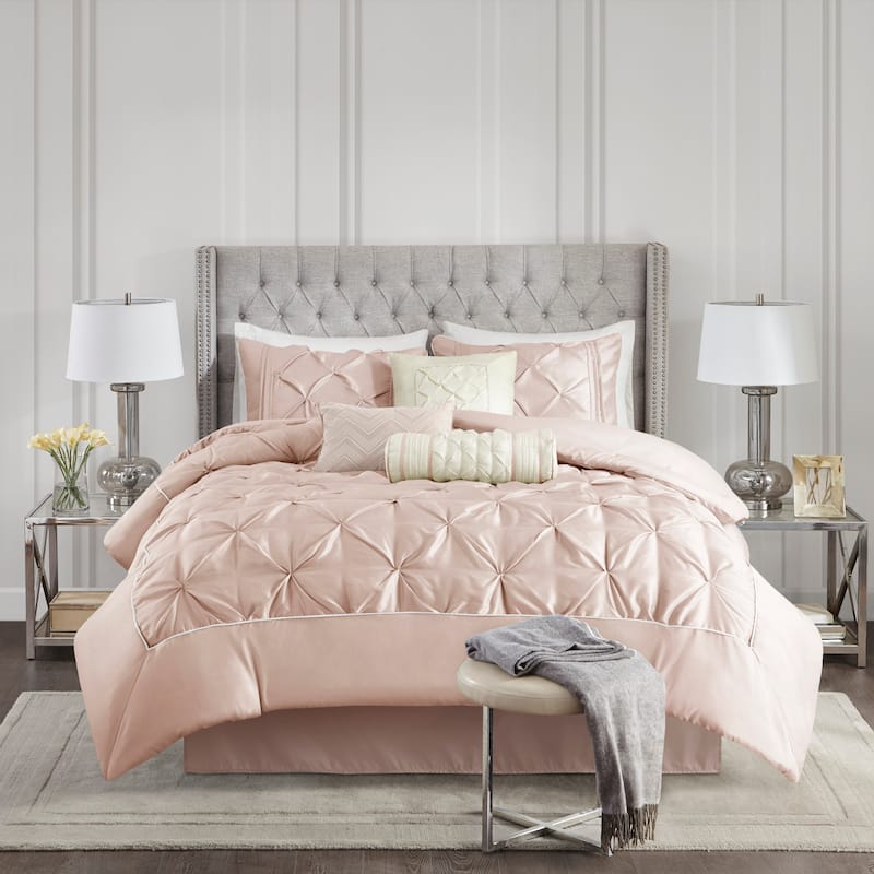 Madison Park Lafayette 7-piece Comforter Set - Blush - Queen
