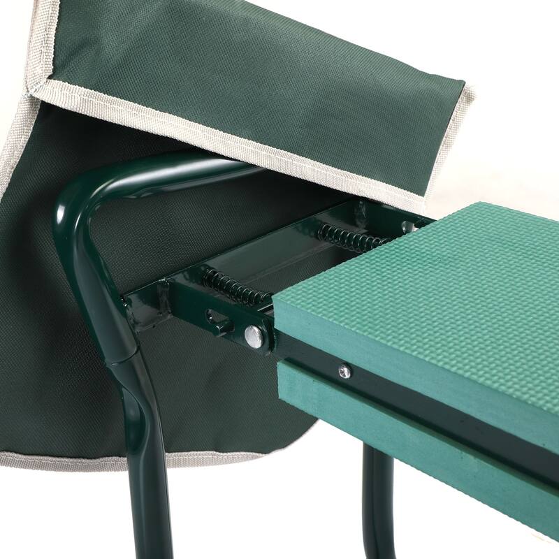 Outdoor 2-in-1 Garden Stool and Kneeler with Tool Bags