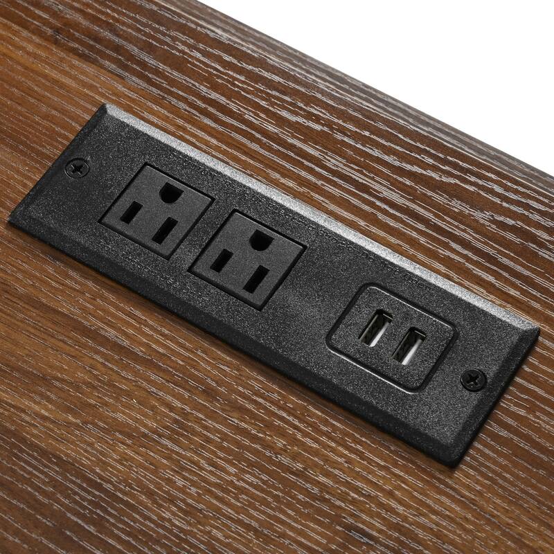 53.5''Farmhouse Kitchen Island with Power Outlet