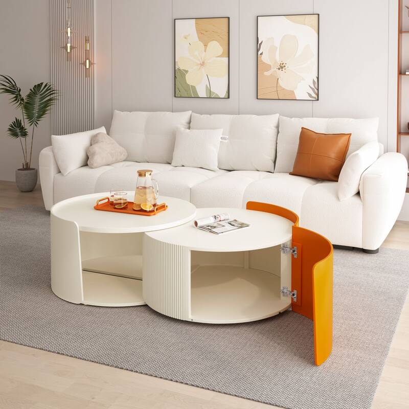 Round Nesting Tables Side Tables for Small Spaces