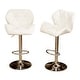 preview thumbnail 22 of 54, Roundhill Furniture Glasgow Height-adjustable Tufted Faux Leather Bar Stools (Set of 2)