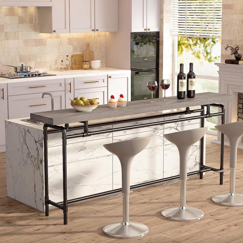 Console Table, 70.9" Narrow Long Entryway Table for Living Room - 11.81"D x 70.85"W x 35.43"H