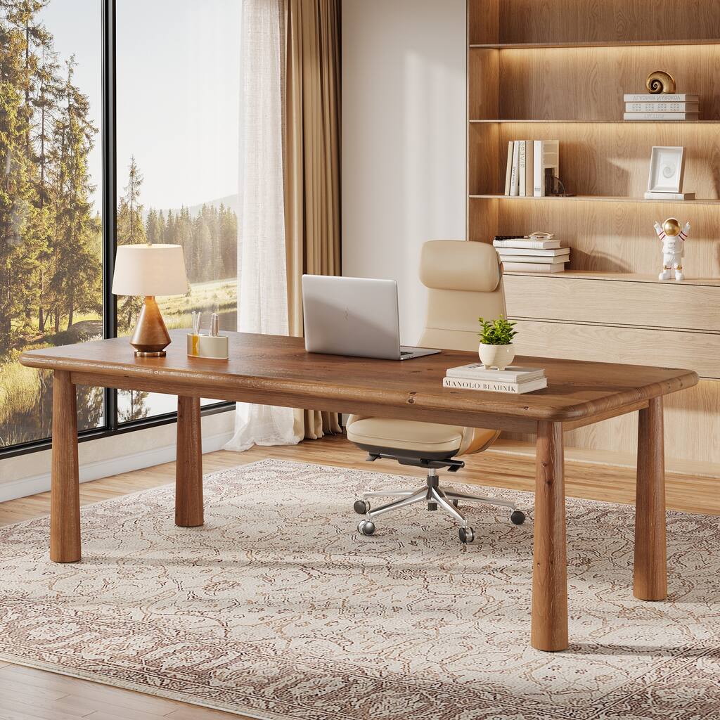 Solid Wood Executive Desk with Heavy Duty Legs, 63-Inch