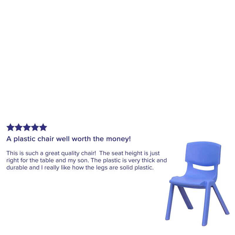 2 Pack Plastic Stackable School Chair with 12"H Seat, Preschool Seating