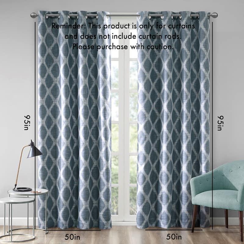 Printed Ikat Blackout Curtain Panel(Only 1 Pc Panel)