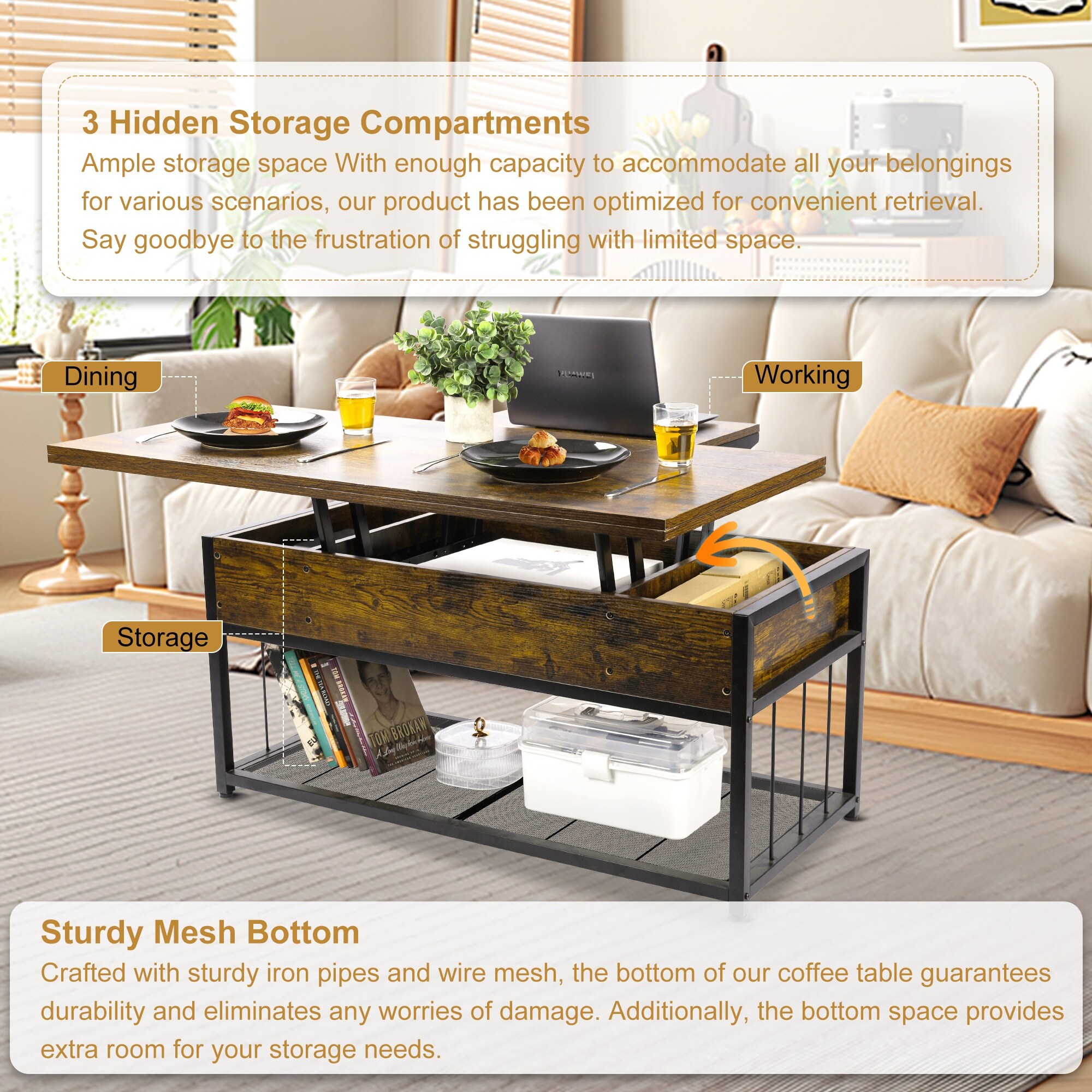 Hidden storage side table sale