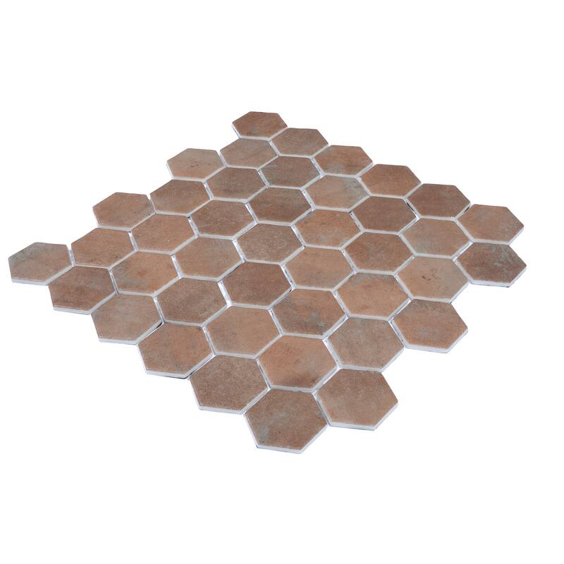 Lucenza 12x12 in. Matte Recycled Glass Hexagon Mosaic Wall and Floor Tile (5.28 sq ft/case, 6-Pack)