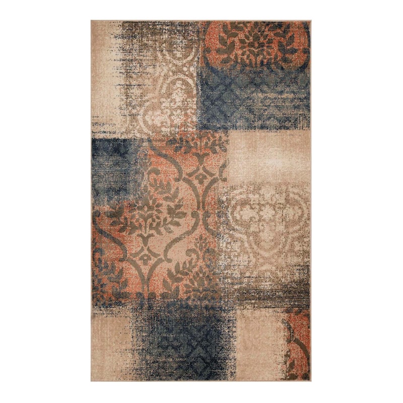 Superior Bristol Distressed Abstract Damask Indoor Runner or Area Rug