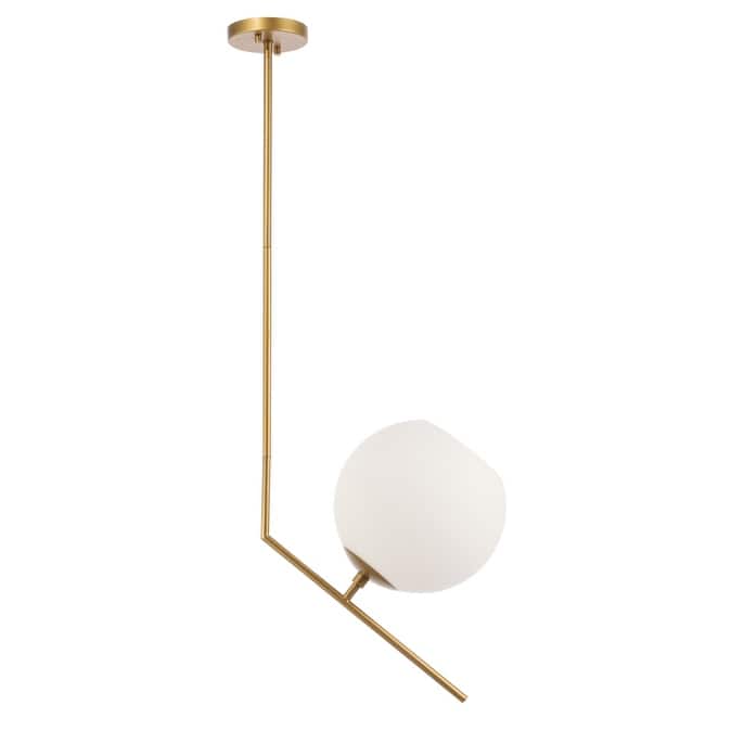 Bastina 10-Inch 1-UpLight Frosted Glass Pendant