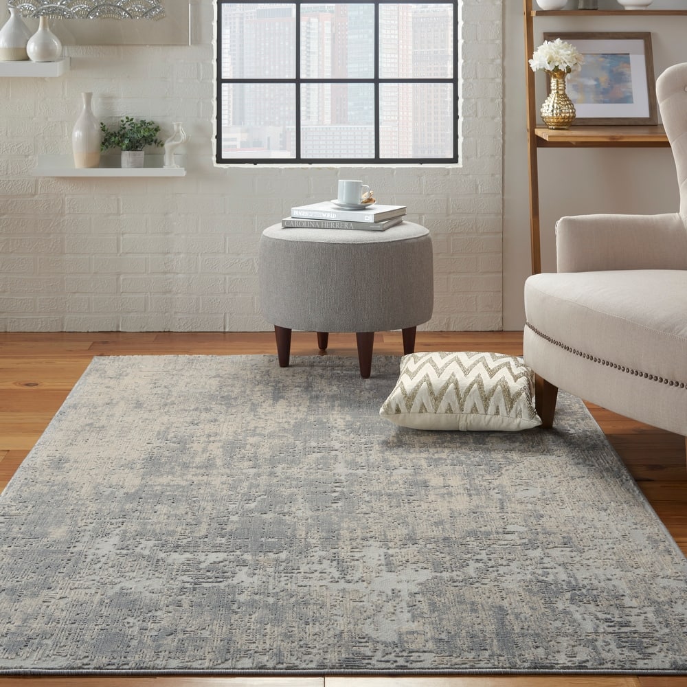 Rustic Textures Distressed Contemporary Abstract Area Rug
