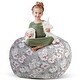 preview thumbnail 1 of 6, Creative QT 33" Large Beanbag - Stuff n Sit, Gray Floral Print