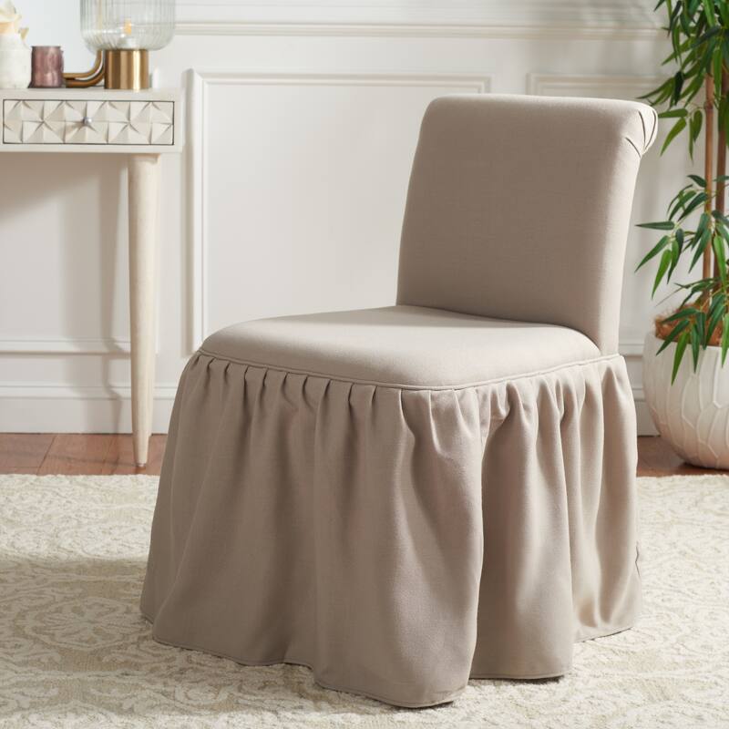 SAFAVIEH Kizzy Linen Vanity Chair - 19.7" x 23.6" x 31.9" - 20Wx24Dx32H