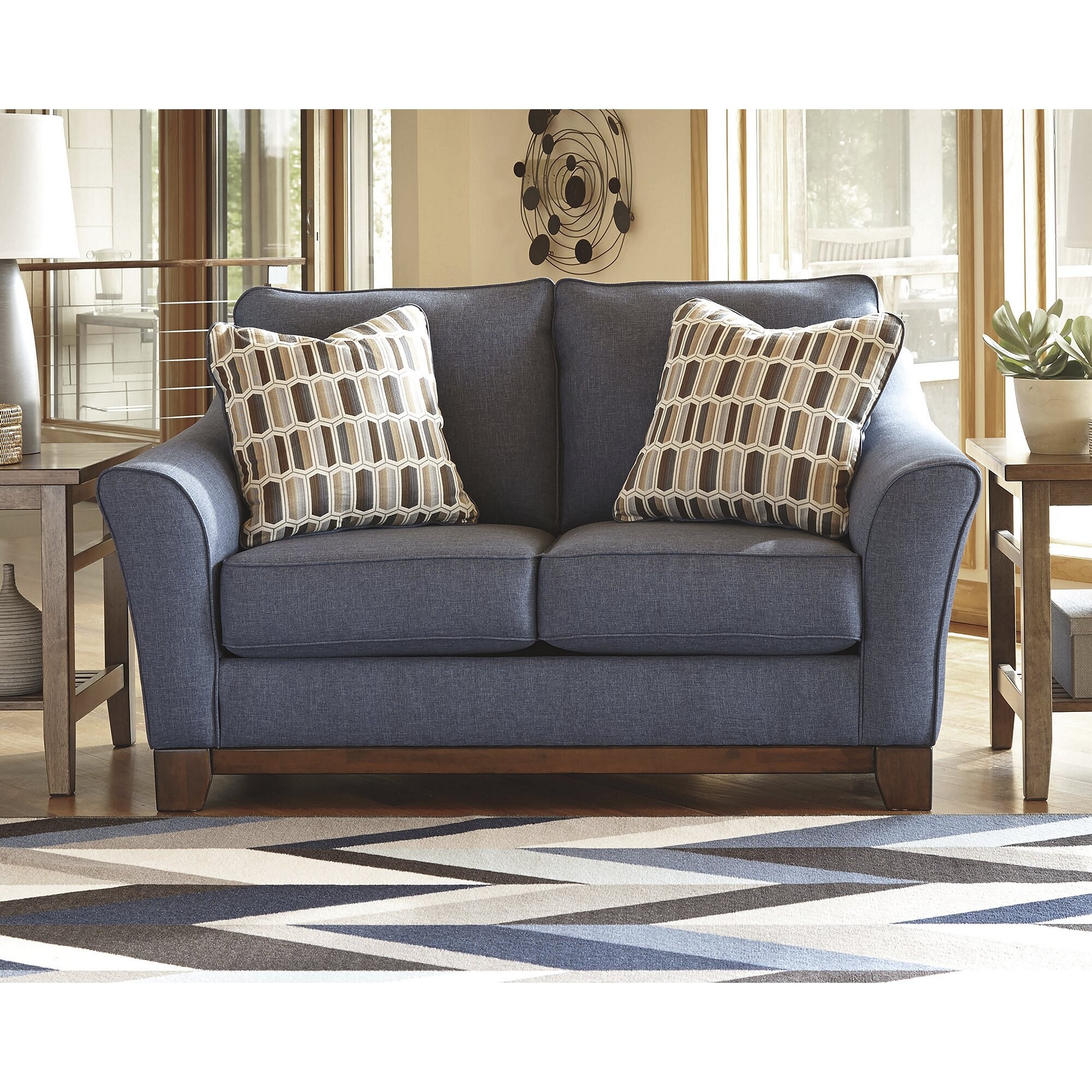 Shop Keelia Blue Brown Gray Geometric Contemporary Rug 4 X 7