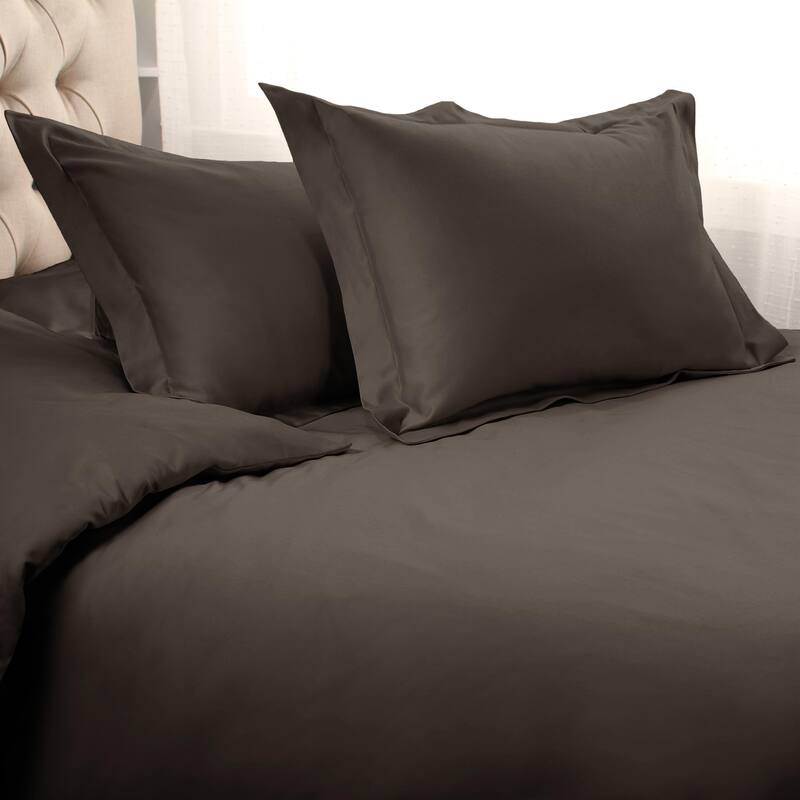 Egyptian Cotton 1000 Thread Count 3 Piece Duvet Cover Set by Superior - Charcoal - King - Cal King