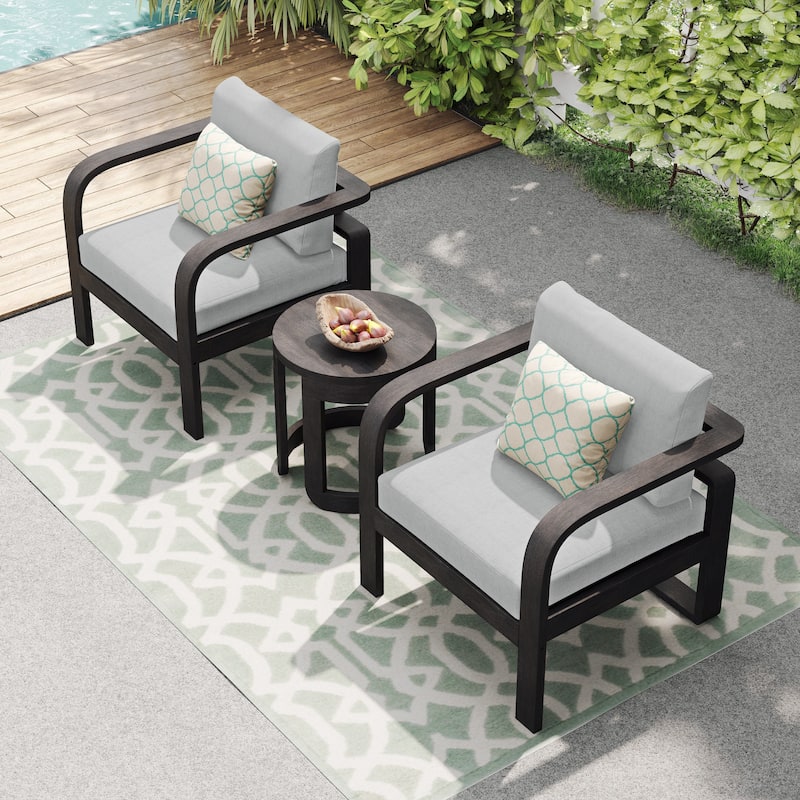 Corvus Annette 3-piece Outdoor Chat Set with Sunbrella Pillows