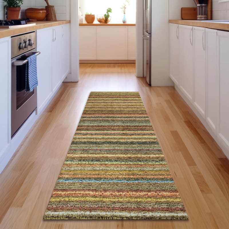 Premium Washable Super Soft Stripe Mayfield Rug - Coral - 2' 3" x 7' 6" - Runner