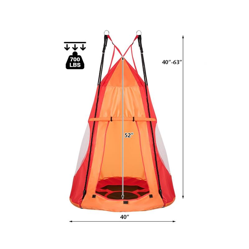 2 in 1 Kids Detachable Hanging Chair Swing Tent Set Swing Play House