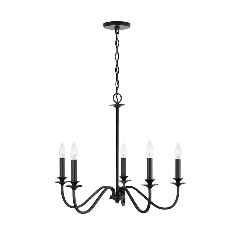 Weston 5-light Matte Black Chandelier