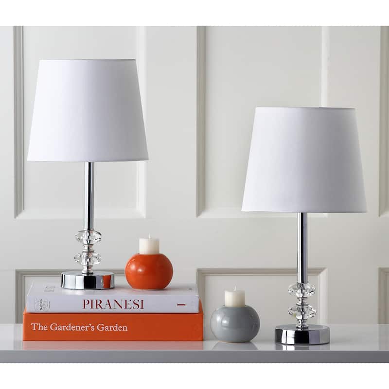SAFAVIEH Lighting Andria 16-inch Grey Shade Crystal Orb Table Lamp (Set of 2) - 9"x9"x16" - 9"W x 9"D x 16"H - Off White (Set of 2)