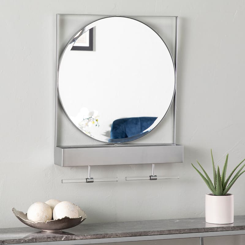 Anthrop Decorative Mirror for Wall Decor Living Room,Mirrors for Bathroom Entryway - Silver